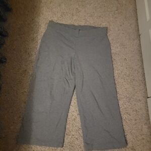 Pure J. Jill Gray Cropped, Wide-Leg Pants